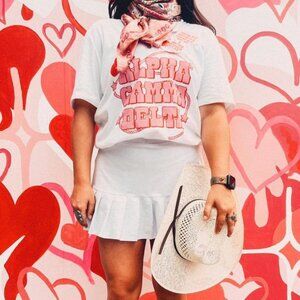 Alpha Gamma Delta Cowgirl Sorority Henley Tee | Size Small